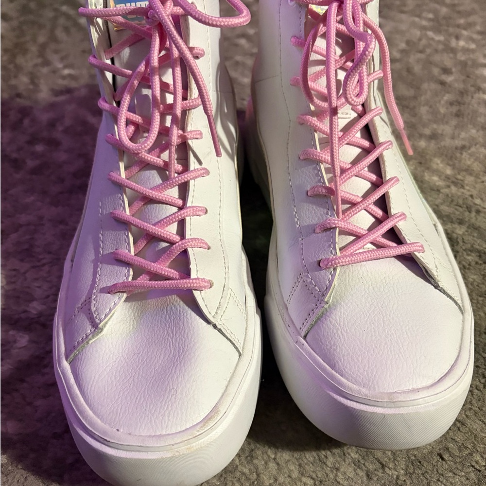 Puma Kaia Mid Irresistible White Leather Sneakers